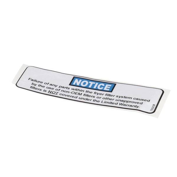 (image for) Henny Penny 75025 LABEL - FILTER NOTICE